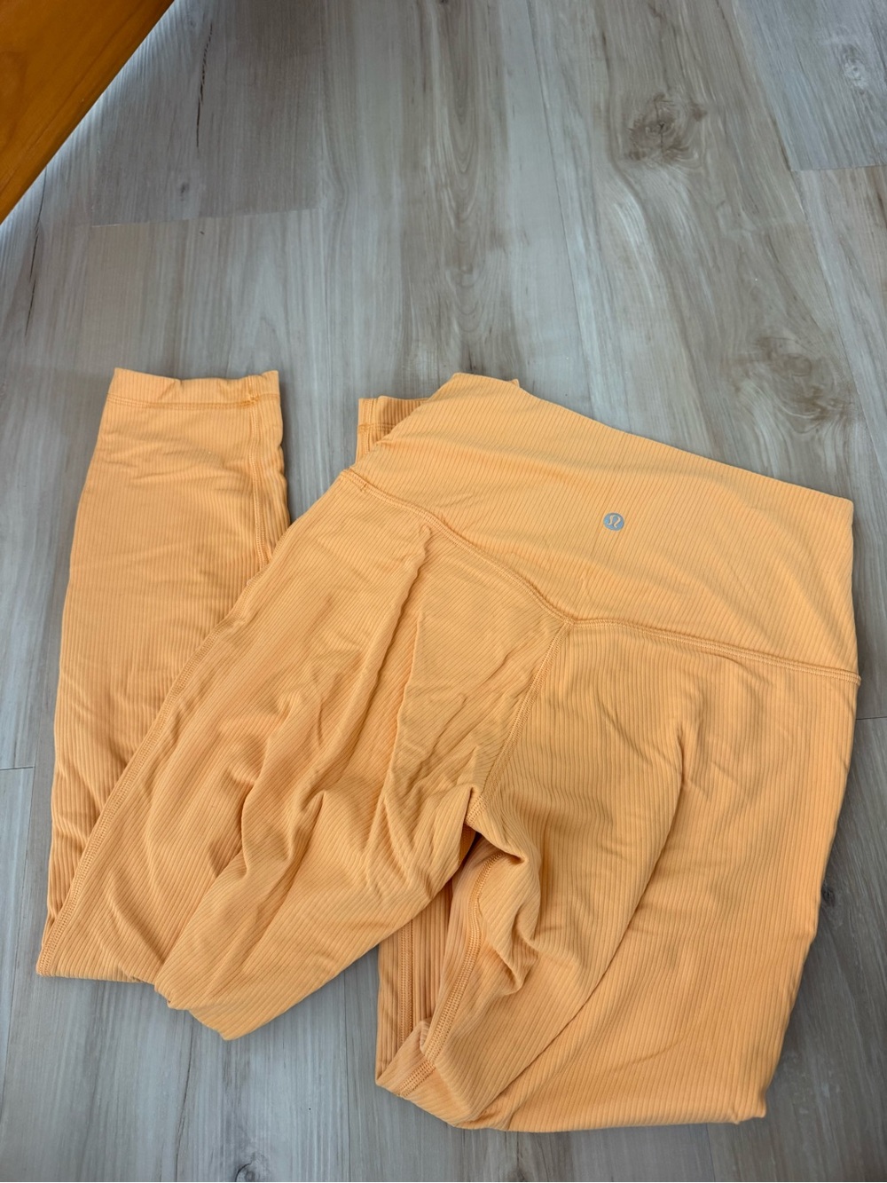 lululemon athletica Ribbed High-Rise Leggings in Peach/Orange